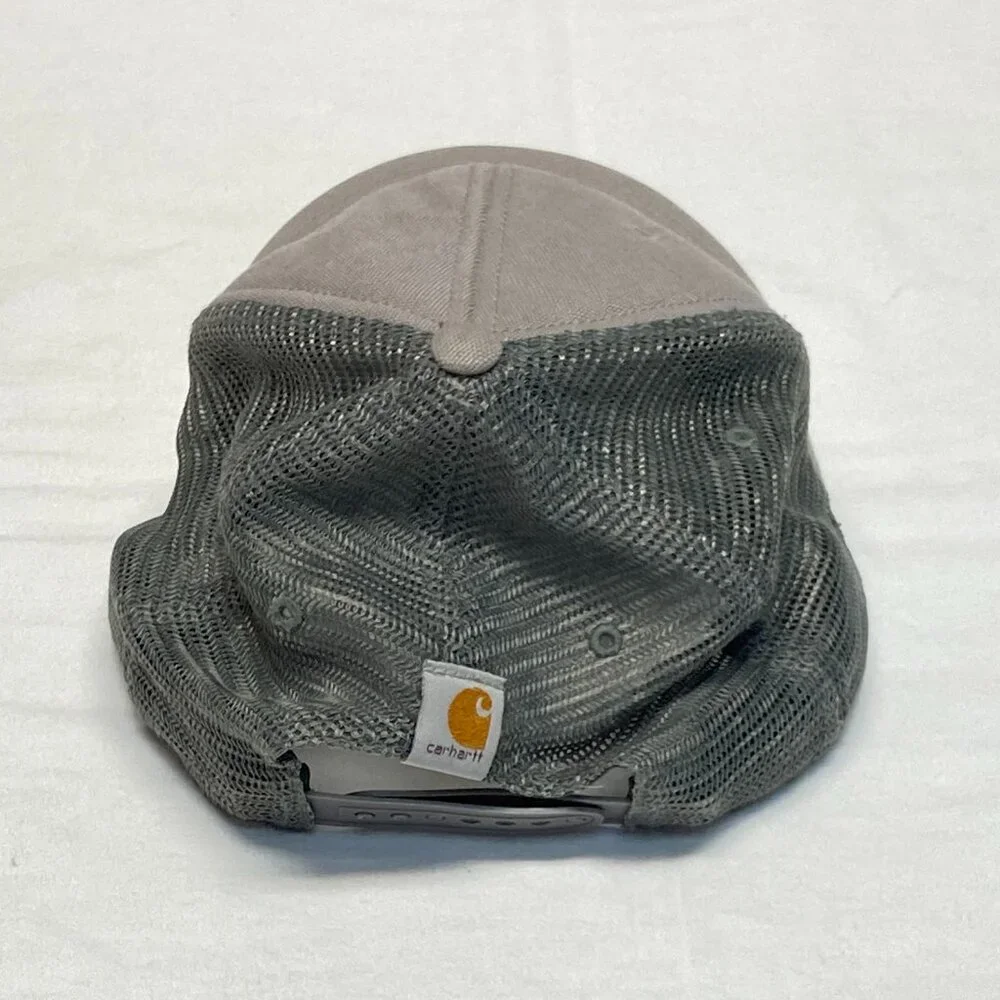 Carhartt Embroidered Logo Grey Green Mesh Trucker Snapback Hat Cap Unisex OS